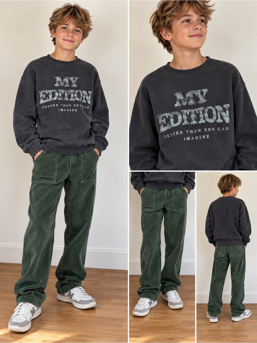 Kids' Corduroy Pants + hoodie Zara